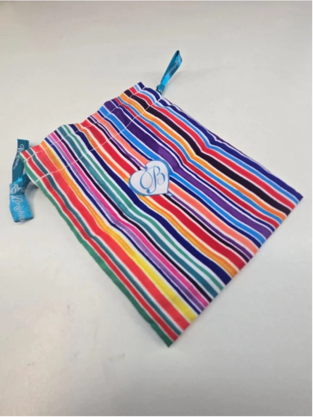 Brighton Striped Rainbow Cosmetic Jewelry Duster Drawstring Bag Multi-color